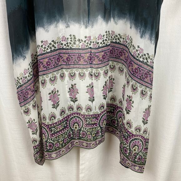 Lane Bryant Black&Purple Chiffon Floral Kimono Sz.OS - Picture 9 of 10
